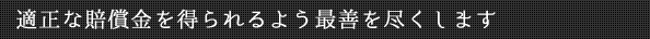 適正な賠償金を得られるよう最善を尽くします