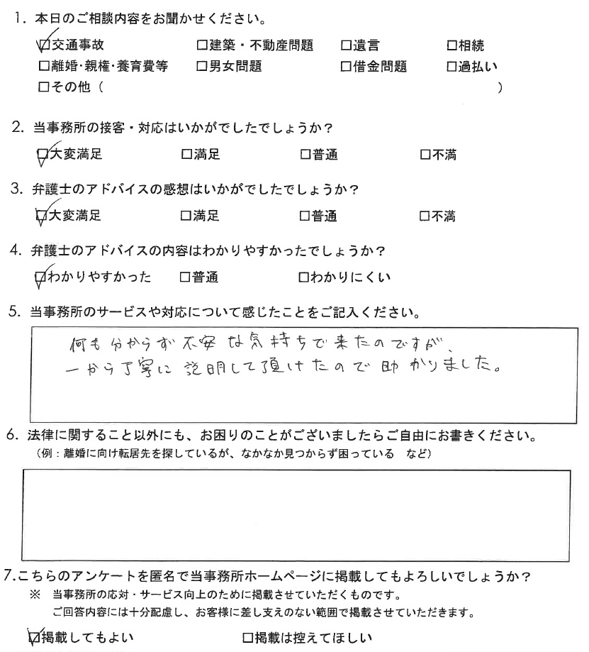 何もわからず不安な気持ちで…（新発田）